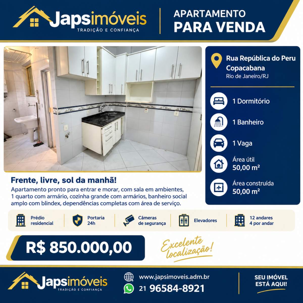 Apartamento, 1 quarto, 50 m² - Foto 1